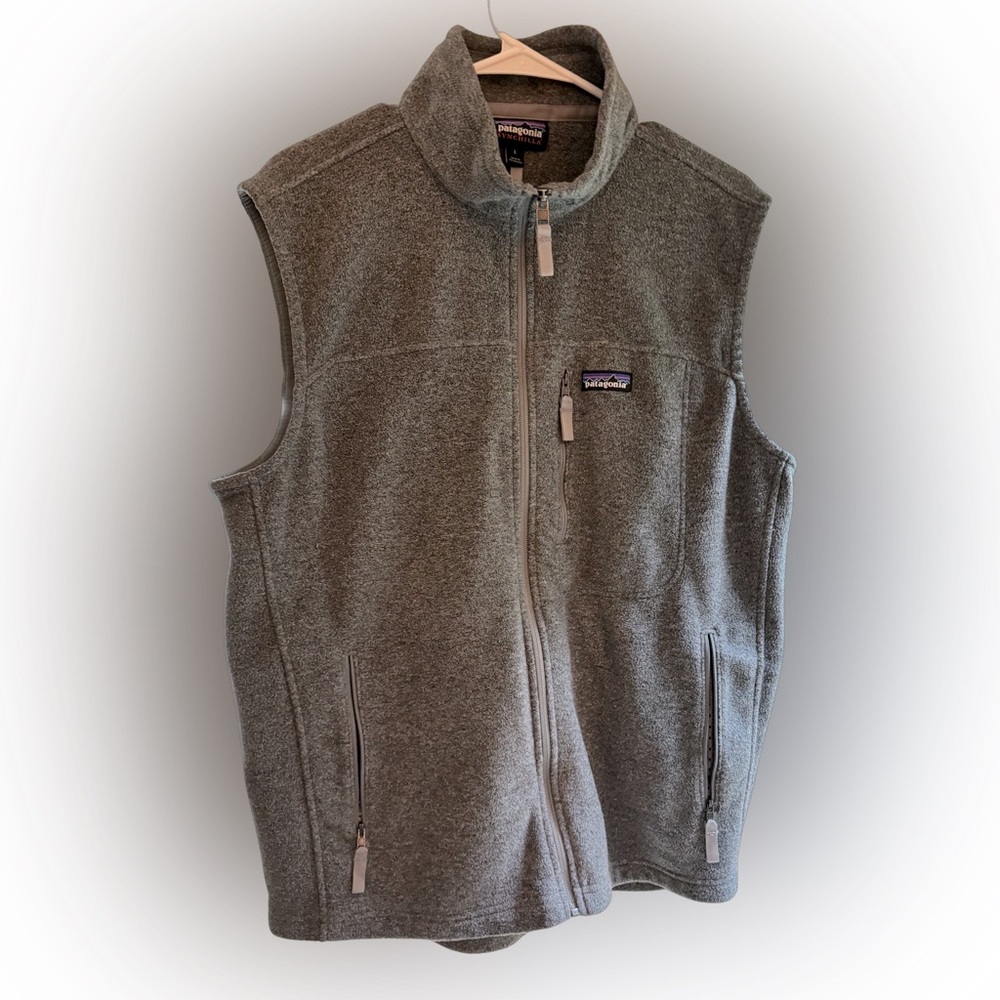 🌺 SYNCHILLA Gray Fleece Zip Front Sweater Vest